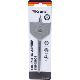 Сверло перовое по дереву 55x152 мм, шестигранный хвостовик KRANZ KR-91-0680 