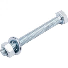 Болт Невский Крепеж DIN 933, с шестигранной головкой, оцинк., М6x50 + гайка + шайба 6 шт. 814052 