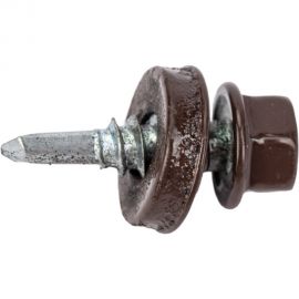 Саморез Невский Крепеж КР RAL 8017 коричневый, св., 5,5x19, 32 шт. 931422 