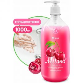 Жидкое крем-мыло Grass MILANA спелая черешня 1 л с дозатором 126401 