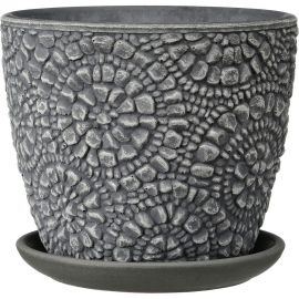 Горшок ООО КОМПОЗИТ Камешки серый бутон №3. КБ-Б3-222-22 