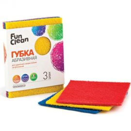 Губка для удаления сверхстойких загрязнений Fun Clean абразивная, 3 шт. 6799 