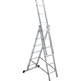 Алюминиевая 3-секционная лестница UFUK 3х6 ступеней 411306 