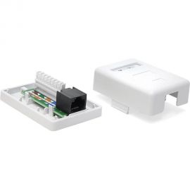 Настенная розетка 1 порт RJ-45, категория 6, белая, TWT-SM1-45/6-WH 