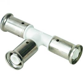 Равнопроходный тройник Henco ПВДФ пресс белый, 20x20x20 HE 9PKW-202020 