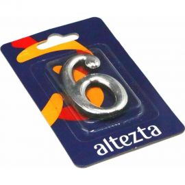 Дверная цифра Левша "6" ALTEZTA хром У4-9096.Х 