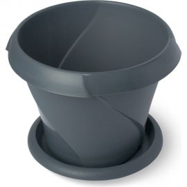 Кашпо с поддонником Martika Флориана 9.2 л, диам. 315 мм, серое С388СЕР 