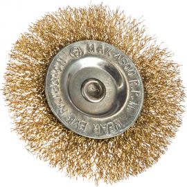 Щетка для дрели плоская (75 мм, латунированная проволока) Калибр 00000041852 