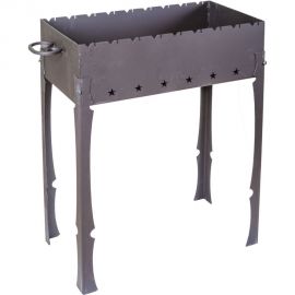 Мангал Петромаш сталь 3 мм, 65x34x80 см, съемные ножки 75 см, кованые ручки 59915 