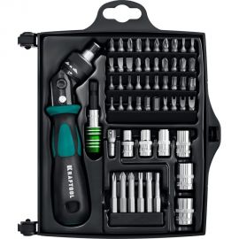 Реверсивно-рычажная отвертка с насадками KRAFTOOL X-Force-55 55 шт 25554-H55_z01 