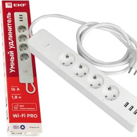 Умный удлинитель c USB EKF Wi-Fi PRO HomeConnect RCE-2-WF 