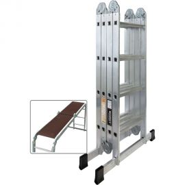 Лестница-стремянка 4x4 трансформер WORKY profi с помостом ARD257726 