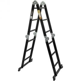 Лестница-стремянка 4x5 трансформер WORKY profi black с помостом, высота 5.9 м ARD257750 