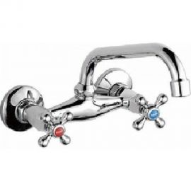 Смеситель для мойки Potato двуручный, настенный, с поворотным изливом P4765 