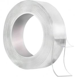 Прозрачная, двусторонняя, акриловая клейкая нано лента TORSO 25 мм х 3 м 5180094 