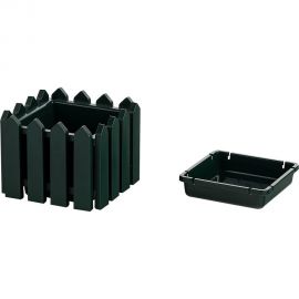 Квадратное кашпо Элластик-Пласт Лардо малое , 19х19 см, темно-зеленое ЭП 205753 