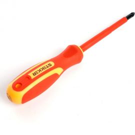 Диэлектрическая крестовая отвертка STEKKER Ph 2 х 100 мм, SDE-PH2-100, 39766 