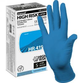 Смотровые перчатки MANUAL латекс HR419 50 штук, размер S CT0000003302 