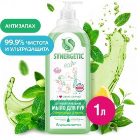 Жидкое антибактериальное мыло SYNERGETIC Лемонграсс и мята 1 л 105101 