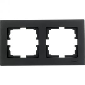2-ая горизонтальная рамка Lezard VESNA без вставки, чёрный бархат 742-4200-147 