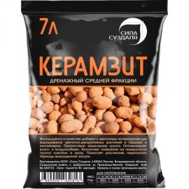 Керамзит Сила Суздаля дренаж для растений, фракция 10-20 мм, 7 л 4680004062813 