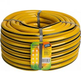 Поливочный трехслойный шланг Гидроагрегат 1/2"", 25 м, желтый с черной полосой Р1-00003339 