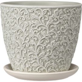 Горшок ООО КОМПОЗИТ Орнамент светло-серый бутон №2. КБ-Б2-156-46 