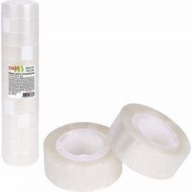 Канцелярские клейкие ленты STAFF 19 мм х 33 м, Classic, 12 шт., прозрачные 271261 