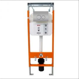 Инсталляция для подвесного унитаза с клавишей смыва WIRK хром, шумоизоляция, крепление W0101 Chrome 