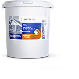 Фасадная краска ЛАКРА акриловая, суперстойкая, белоснежная, 40 кг 8306526 ЛА-00000096 