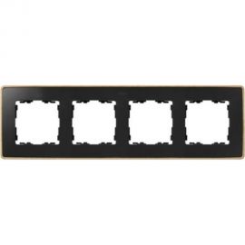 Рамка Simon декоративная, 4 поста, Select, S82 Detail, графит-дерево Бук 8201640-271 