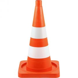 Дорожный конус Технология КС-2.6 520 мм, мягкий, комбинированный 1 светоотр. + 1 белая полосы, кв. осн. 00-00001417 