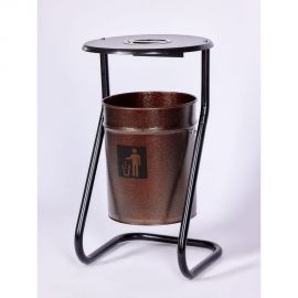 Металлическая уличная урна ПРОФМЕТСТИЛЬ коричневая, с пепельницей 602 