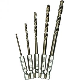 Набор сверл по металлу с шестигранным хвостовиком 5 шт, 2, 3, 4, 5, 6 мм vertextools 0987-5 