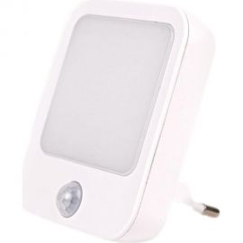 Светодиодный ночник ROCKETSOCKET с датчиком движения квадратный, Вкл/Выкл/Авто, регулировка яркости, теплый белый свет, 1.0Вт, Белый RS-791B 