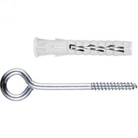 Универсальный дюбель Tecfi VZ нейлон 8x52 с шурупом-кольцом 4 шт - пакет 147448 