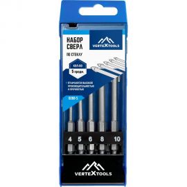 Набор сверл по стеклу 5 шт vertextools 0088-5 