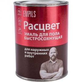 Эмаль для пола Расцвет быстросохнущая, красно-коричневая, 0.9 кг 66024 