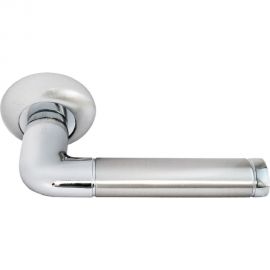 Дверная ручка RUCETTI RAP 2 SN/CP, цвет-бел. никель/хром 9008771 