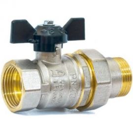 Шаровой кран LD Pride латунь никель Ду20 Ру40 ВР американка, полнопроходной, бабочка 007-8018 