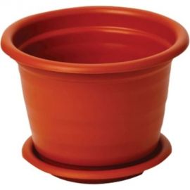 Кашпо с поддоном Осколпласт 460 мм, терракотовое 460-09 