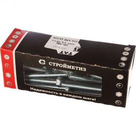 Болт Стройметиз М6х60 DIN 933, класс прочности 8.8, цинк уп. 30 шт. 3021304 