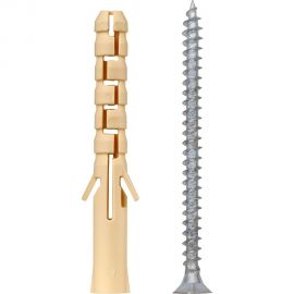 Нейлоновый дюбель ЕВРОПАРТНЕР pnd 6x50 мм, с шурупом 4x60 мм, 40 шт. 1 0246 2 