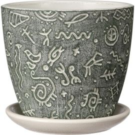 Горшок ООО КОМПОЗИТ Знаки светло-серый бутон №2. КБ-Б2-260-46 