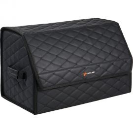 Органайзер-саквояж в багажник Airline стеганный ромб, черный ADSO003 