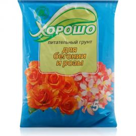 Грунт ХОРОШО Для бегонии и розы 5 л 23 