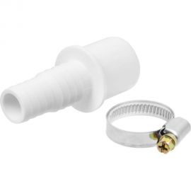 Прямой штуцер с хомутом для сливного шланга стиральных машин MasterProf d32 - 19/22 мм ИС.110662 
