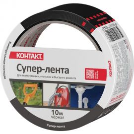 Универсальная клеящая супер-лента КОНТАКТ ДОМ 10 м, черная 25326 
