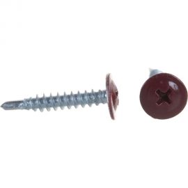 Саморезы с прессшайбой Госкреп со сверл. 4,2х25мм красные RAL3005 20 шт., подвес 1-0017540 