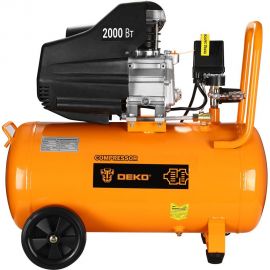 Воздушный поршневой масляный компрессор DEKO DKAC50, 50л ресивер 018-1111 